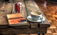 Coffee and a book on a 4x4 Windhoek trip