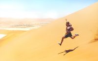 Running down a dune on a 4x4 Windhoek trip